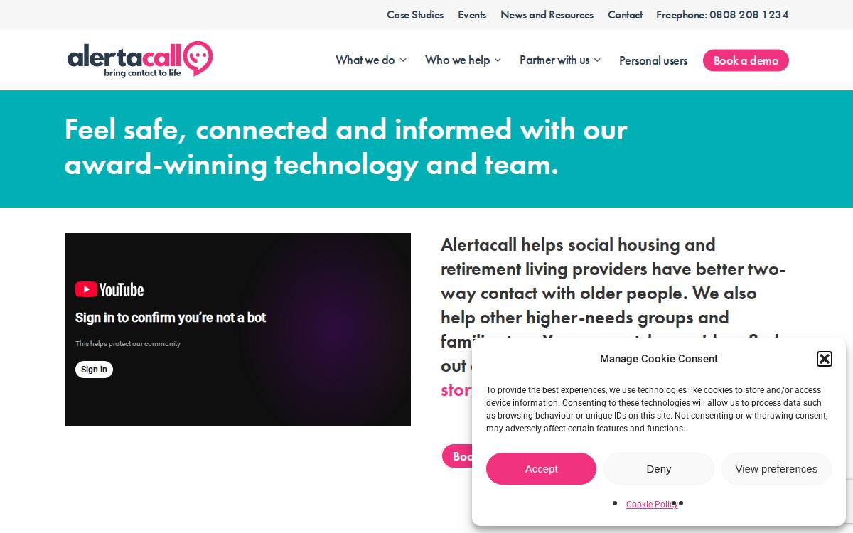 Alertacall website preview