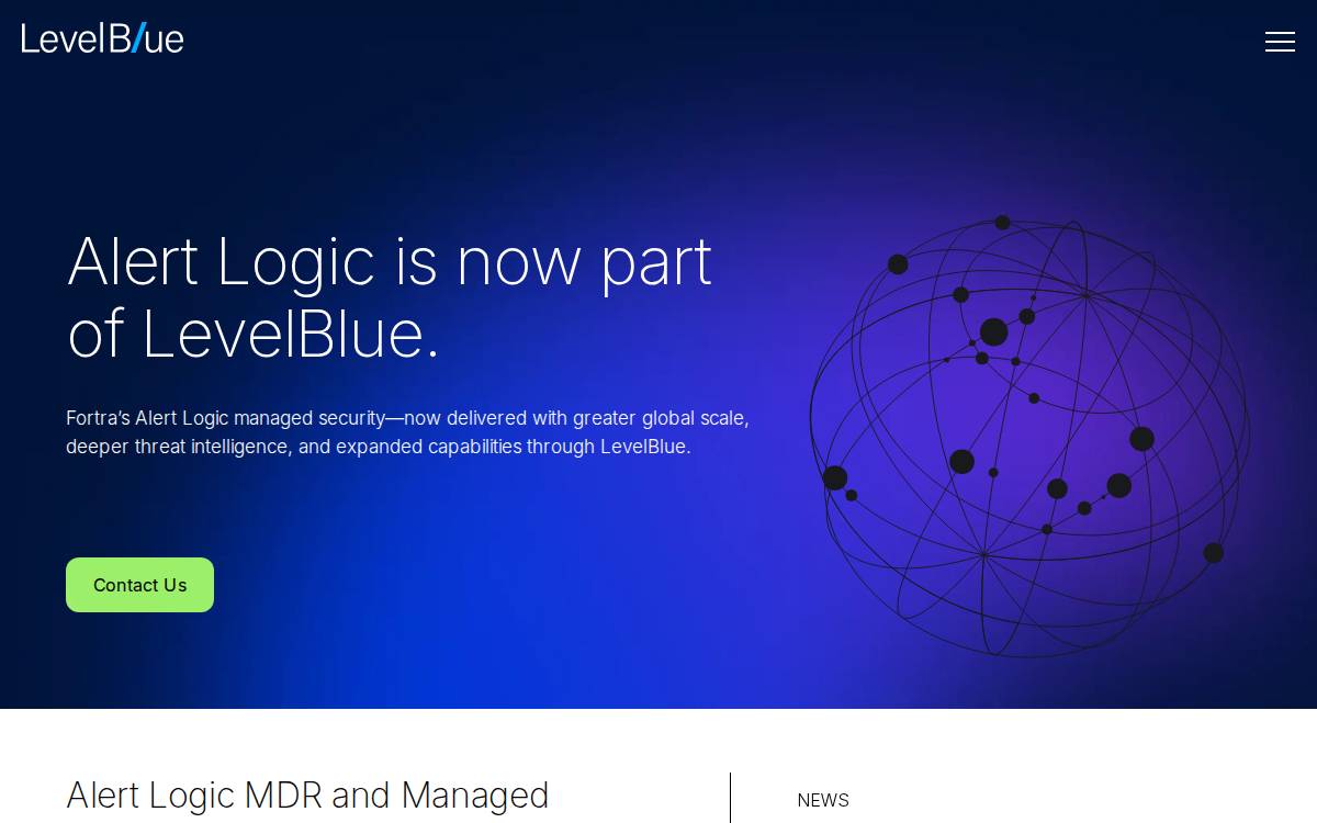 Alert Logic website preview