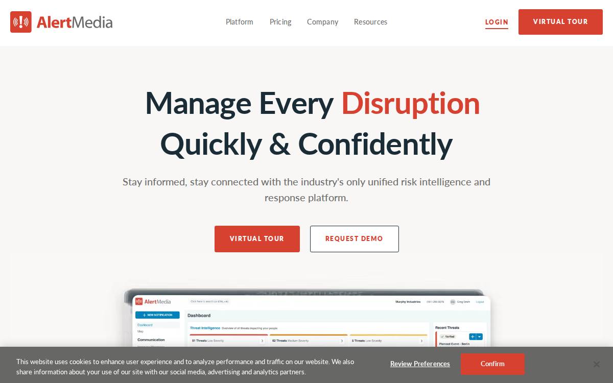 Alert Media website preview