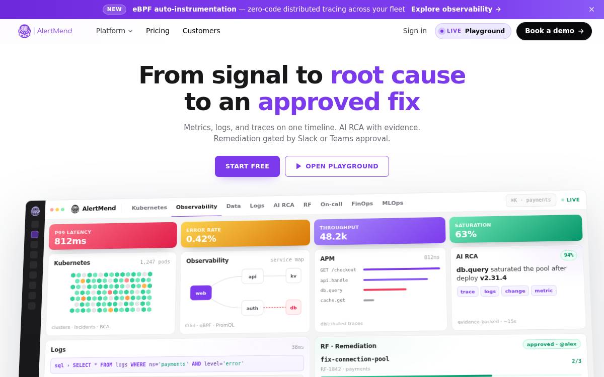Alertmend website preview