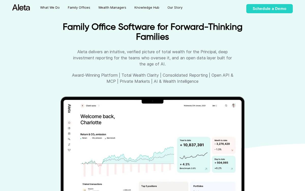 Aleta website preview