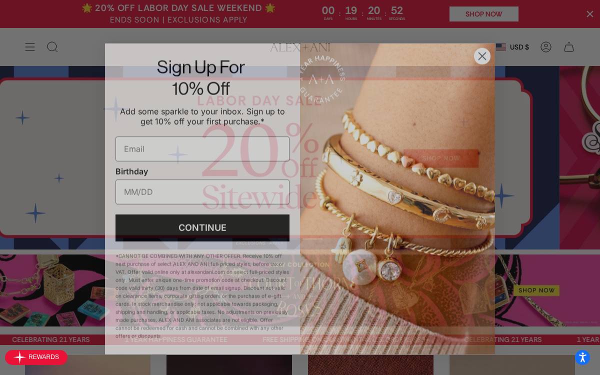 Alex + Ani website preview