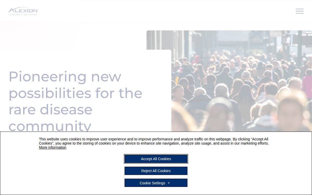 Alexion Pharmaceuticals website preview