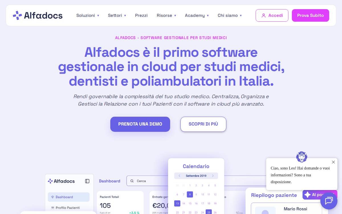 Alfadocs website preview
