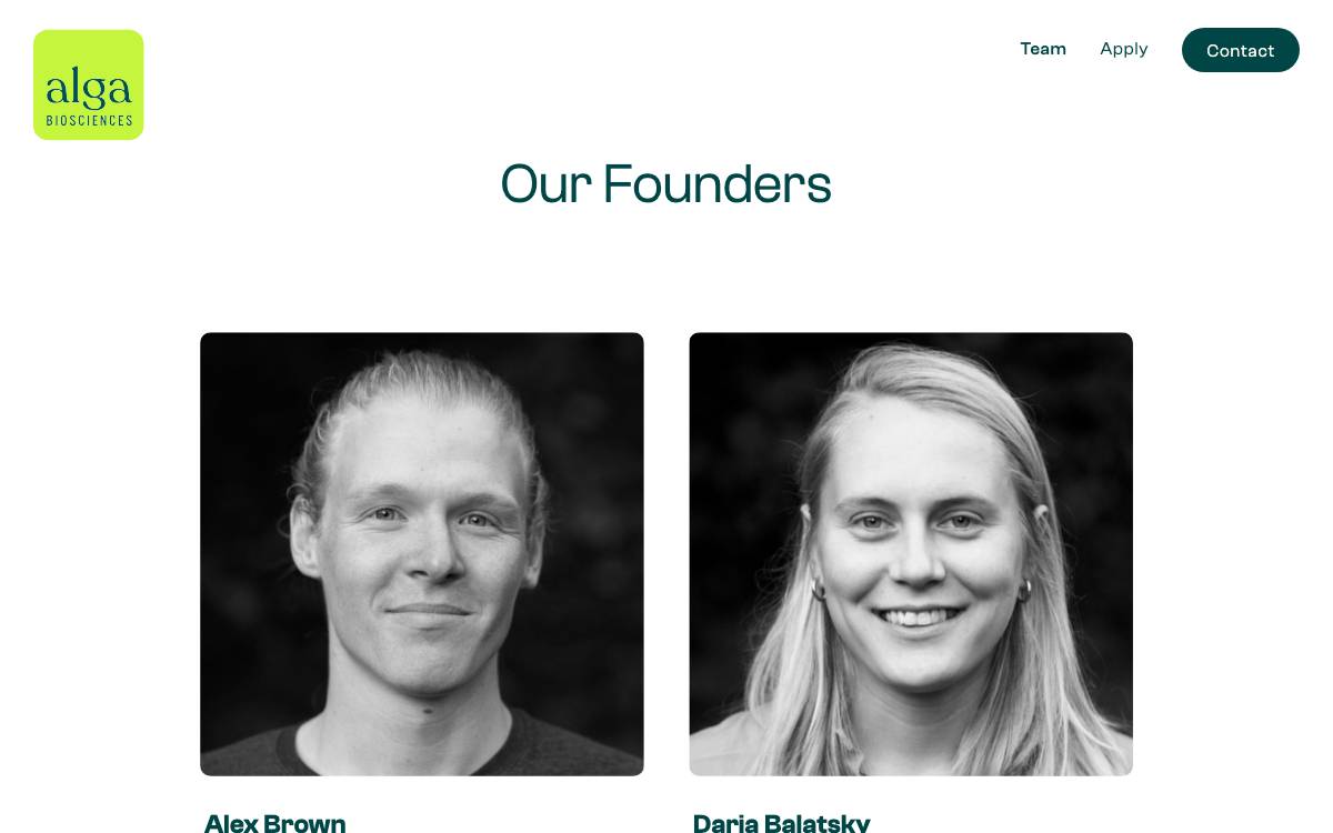 Alga Biosciences website preview
