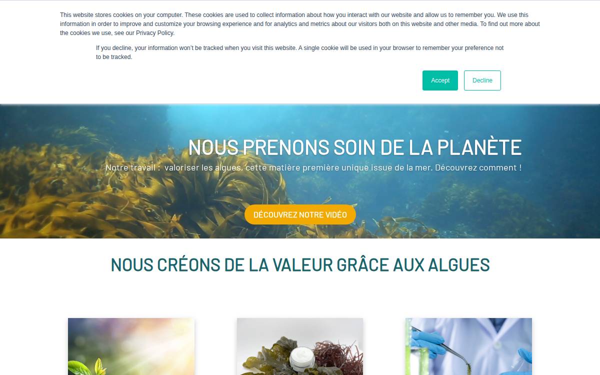 Algaia website preview