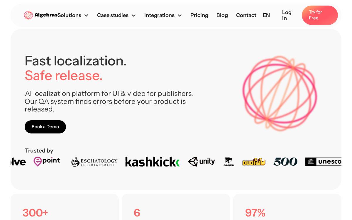 Algebras AI Inc. website preview