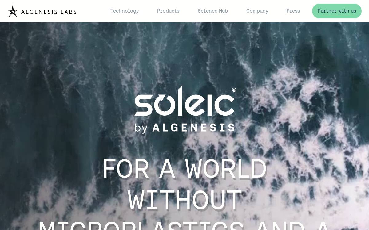 Algenesis website preview
