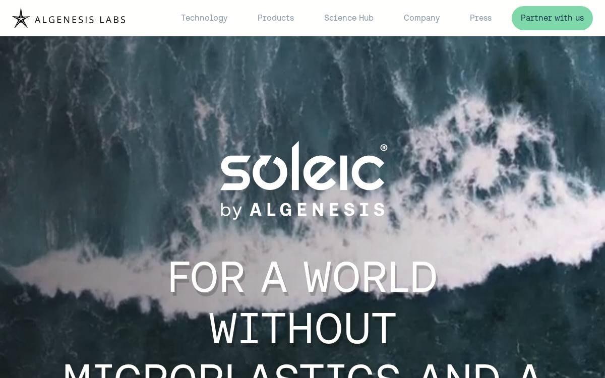 Algenesis website preview