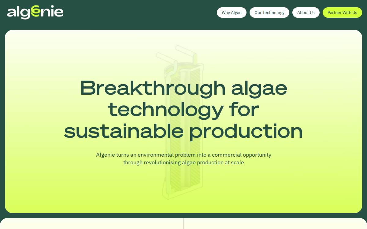 Algenie website preview