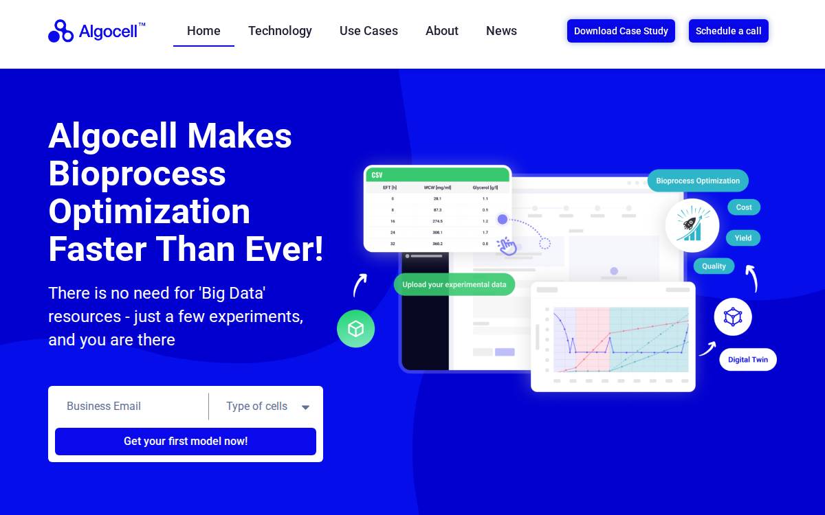 Algocell website preview