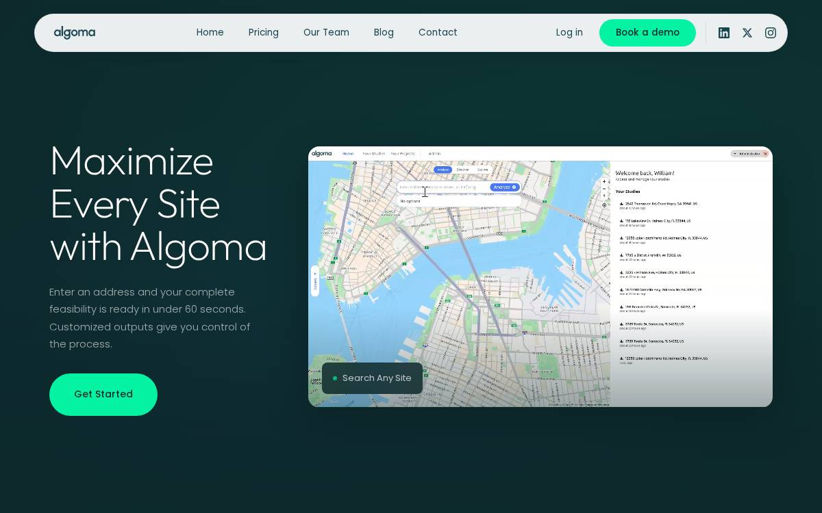 Algoma website preview