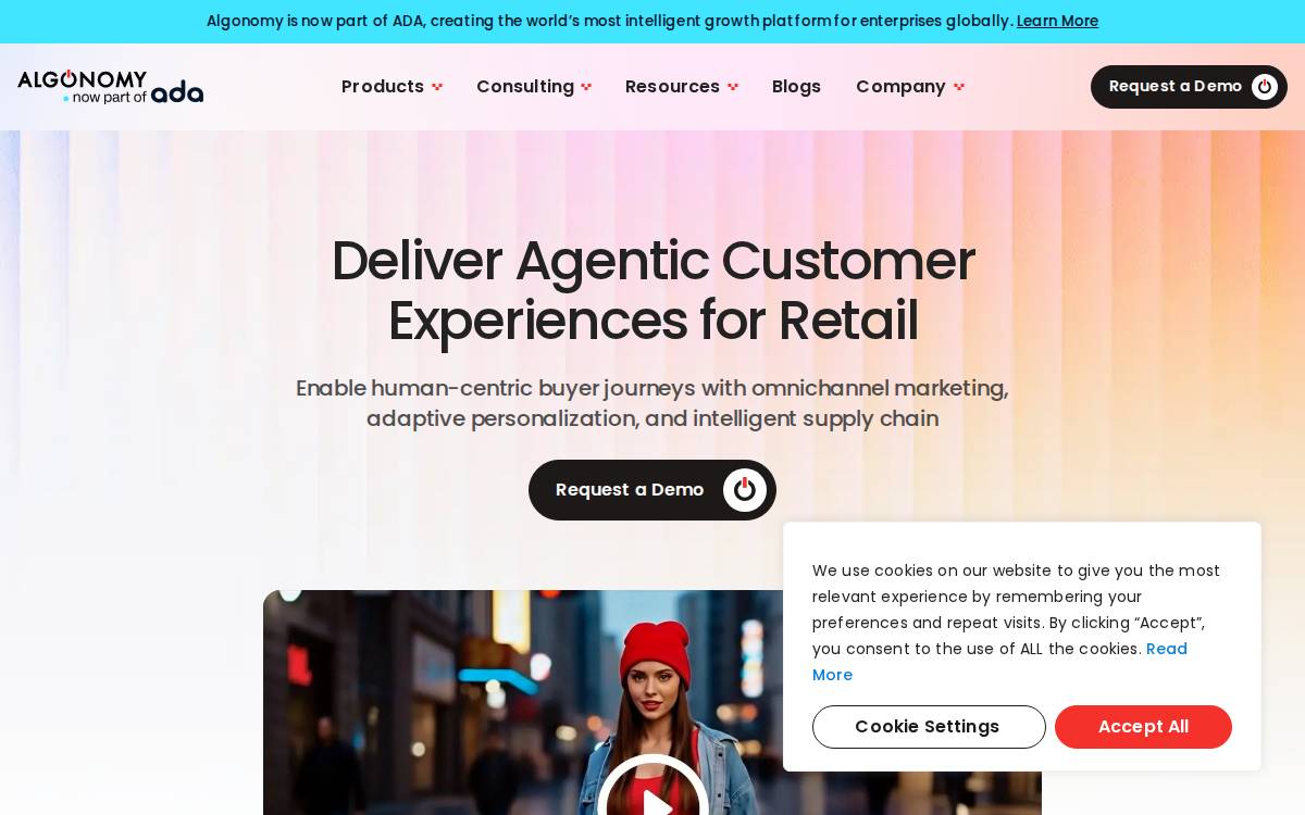 Algonomy website preview