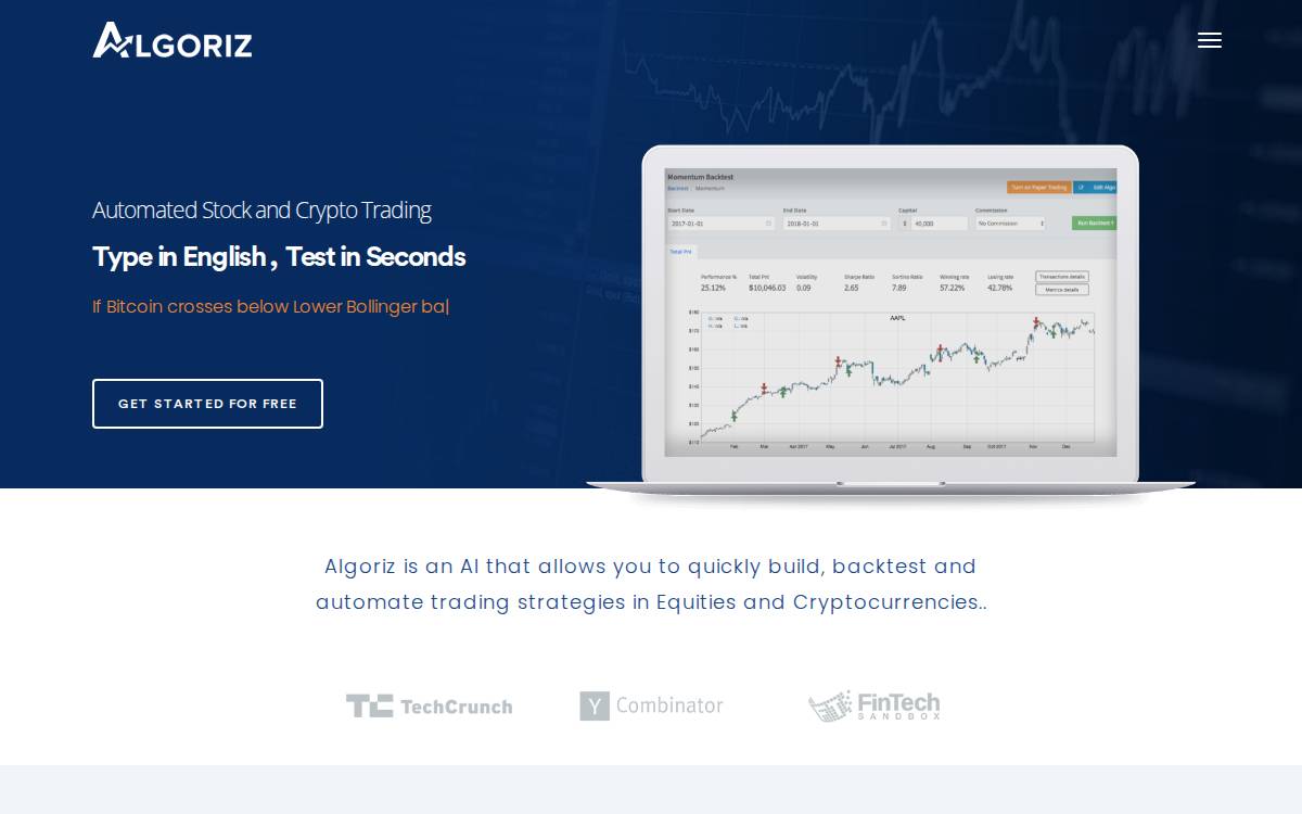 Algoriz website preview