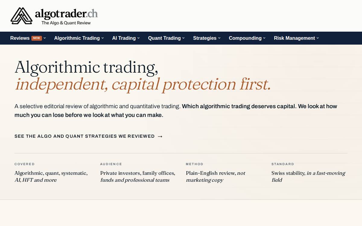 Algotrader website preview
