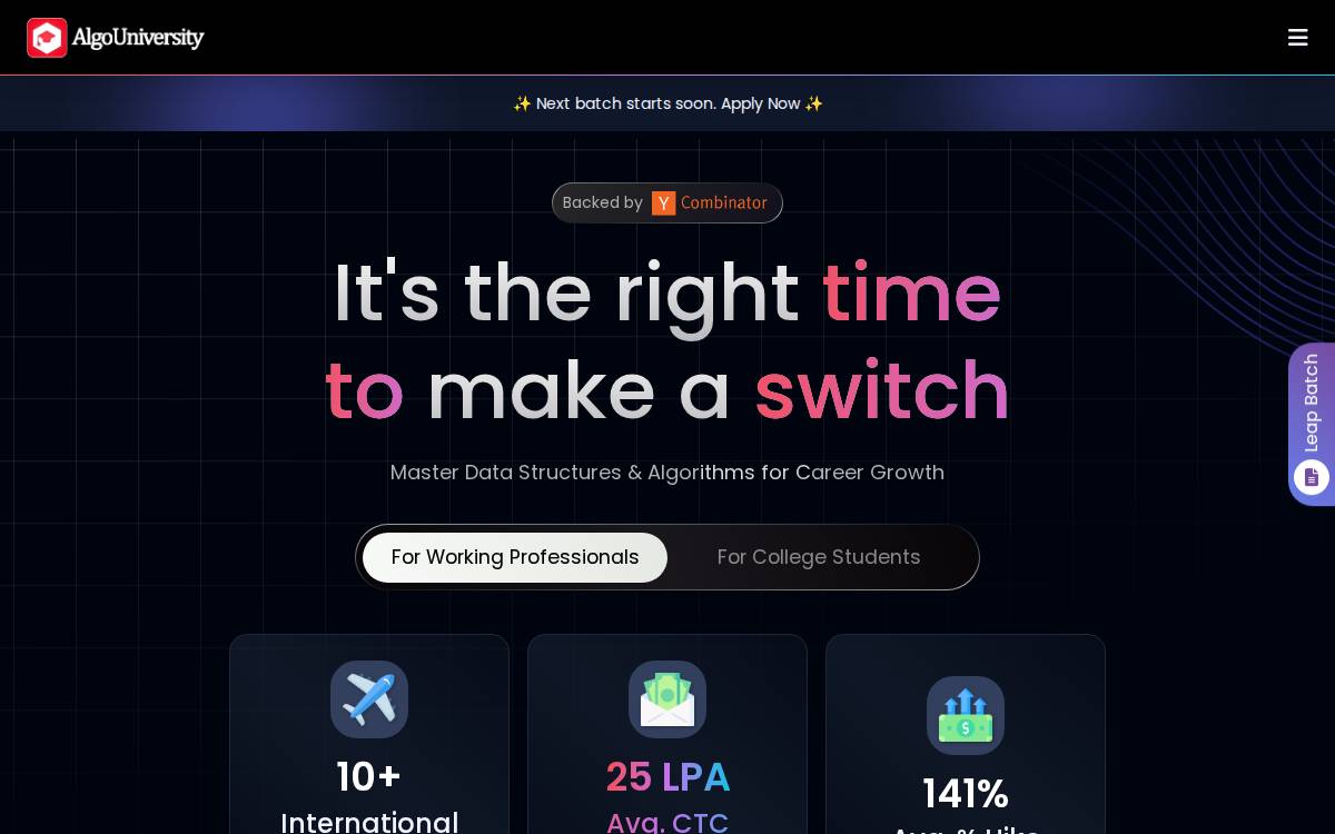 AlgoUniversity website preview