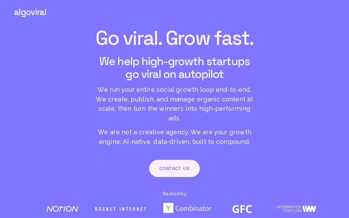 AlgoViral website preview