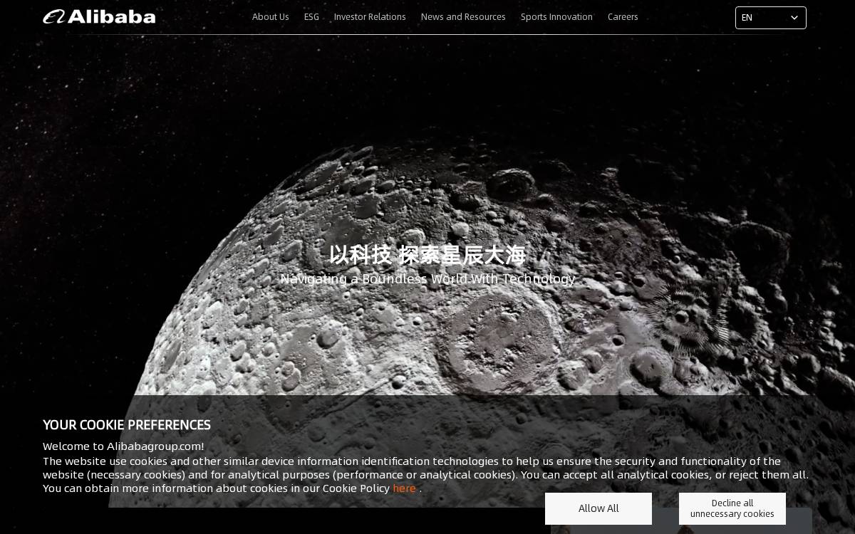 Alibaba website preview
