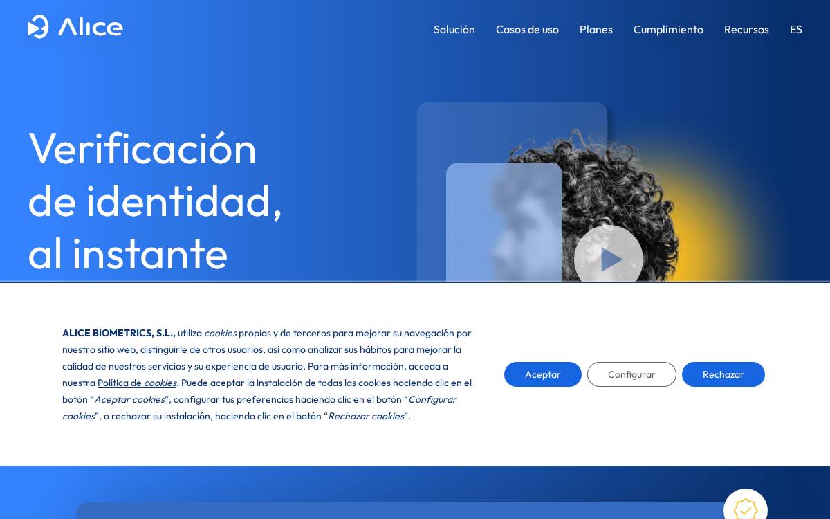 Alicebiometrics website preview