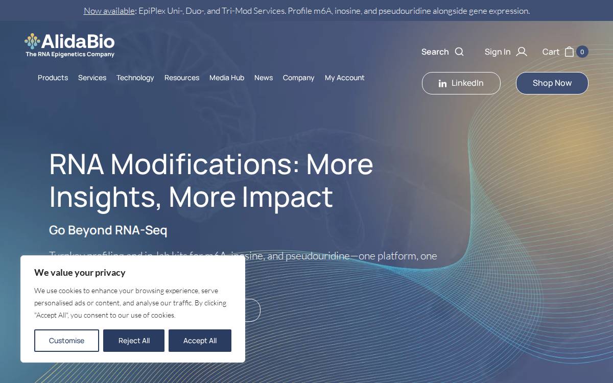 Alida Bio website preview