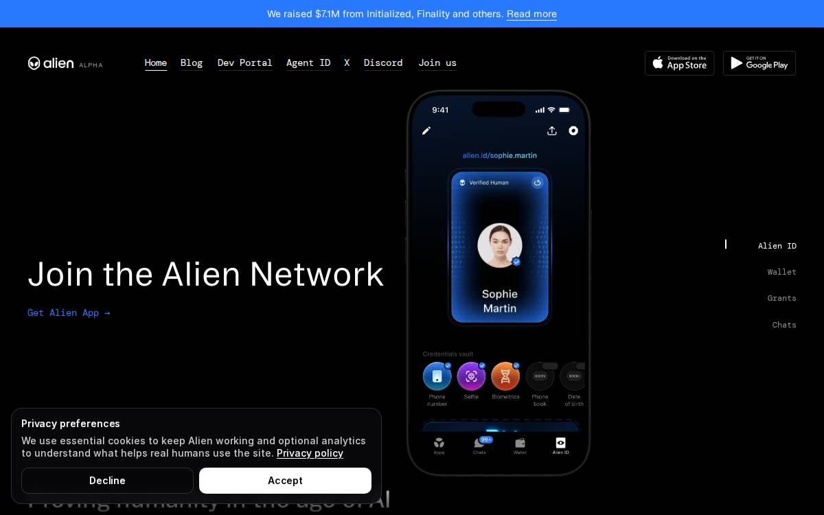 Alien website preview