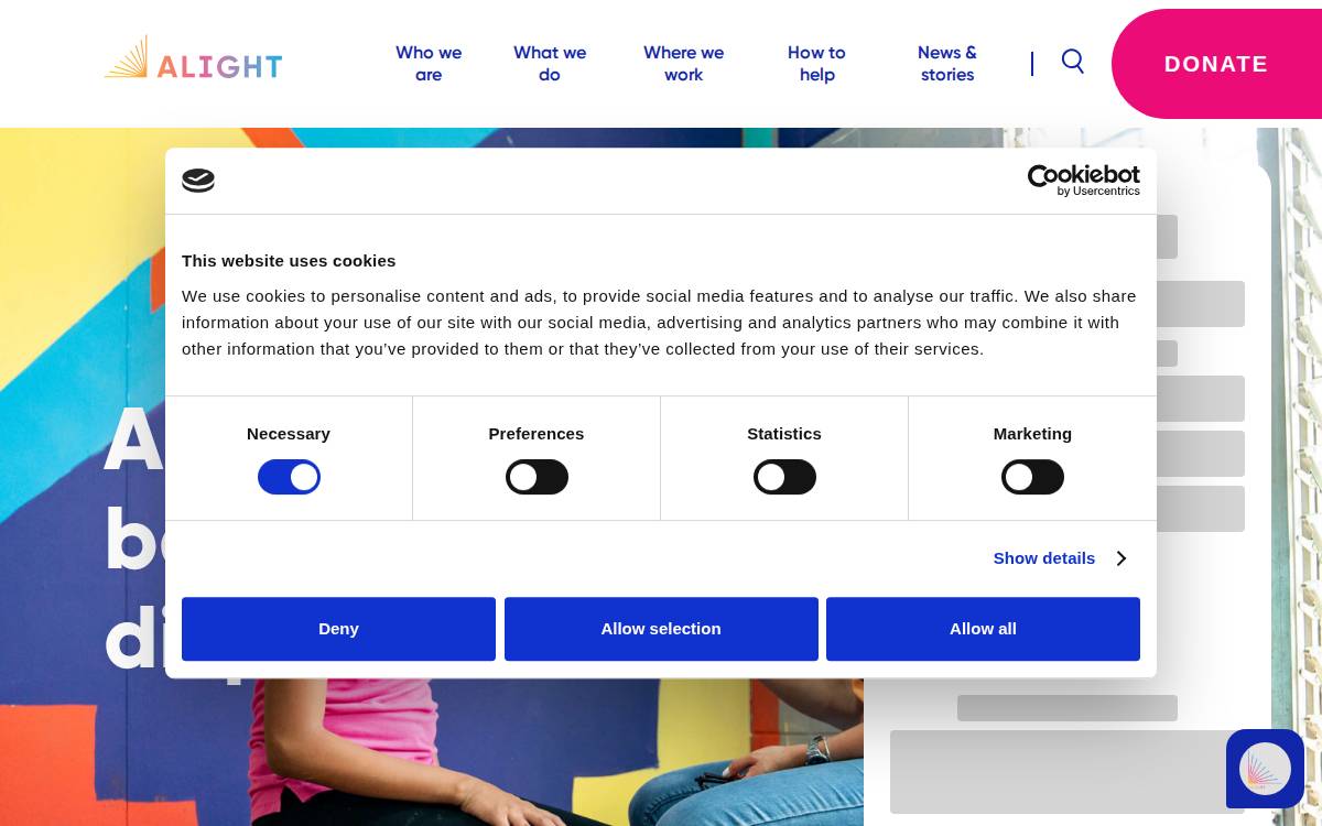 Alight website preview