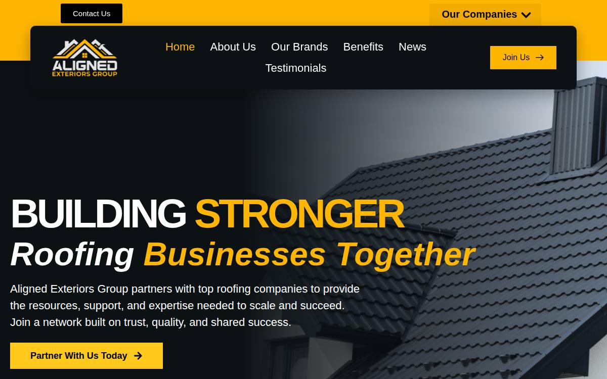 Aligned Exteriors Group website preview