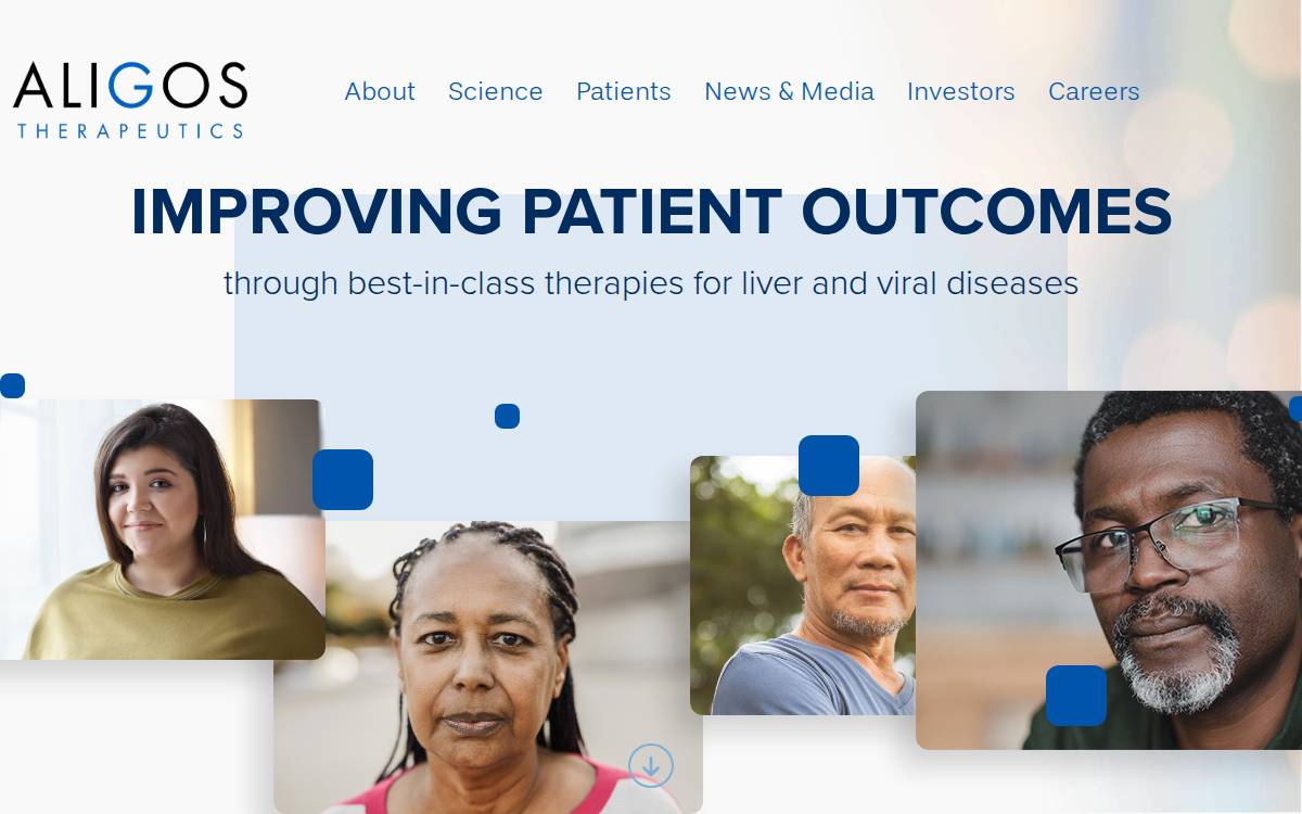 Aligos Therapeutics website preview