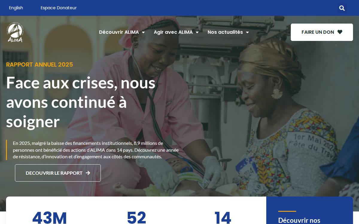 Alima website preview