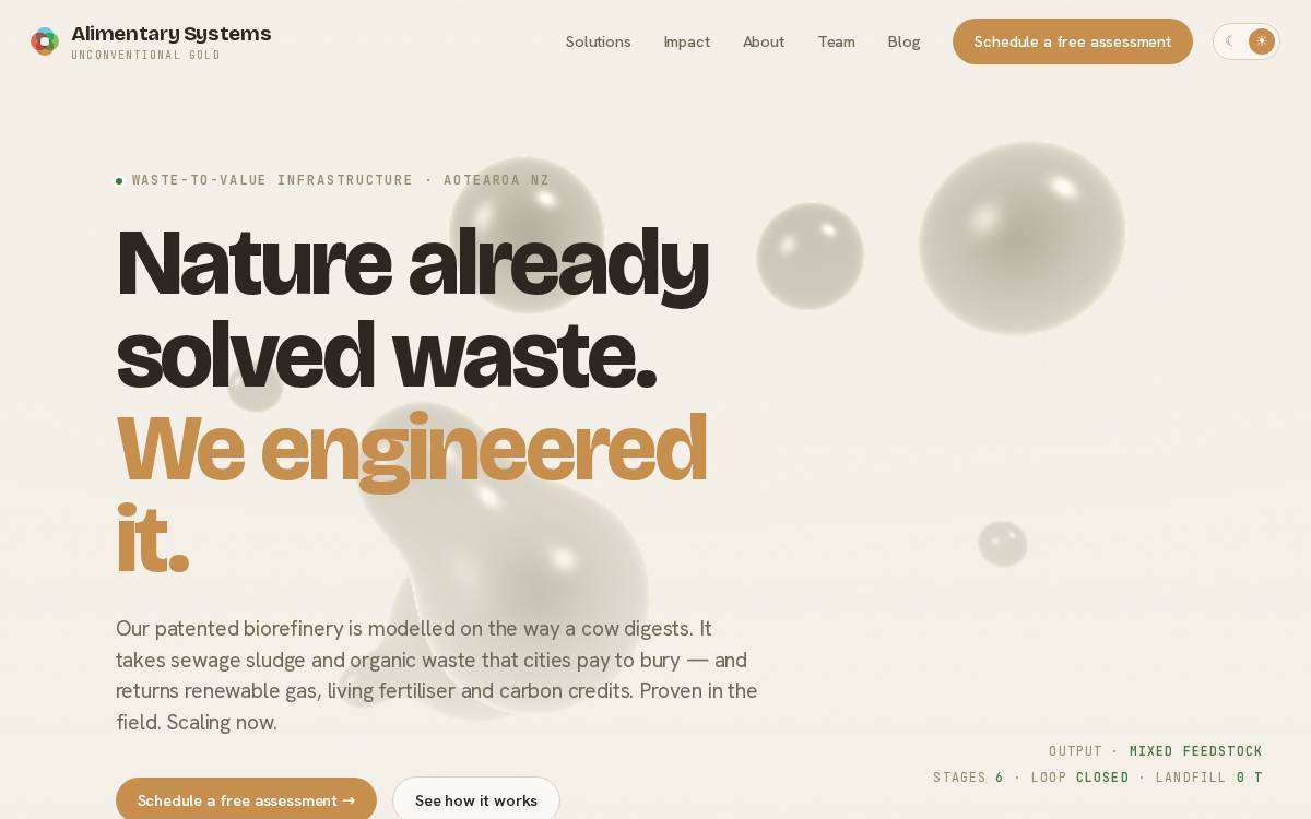 Alimentary Systems website preview