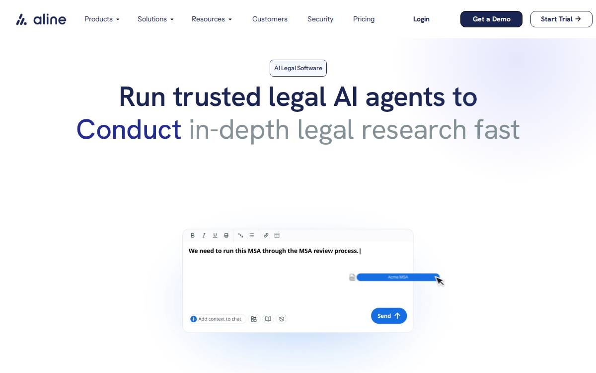 Aline website preview
