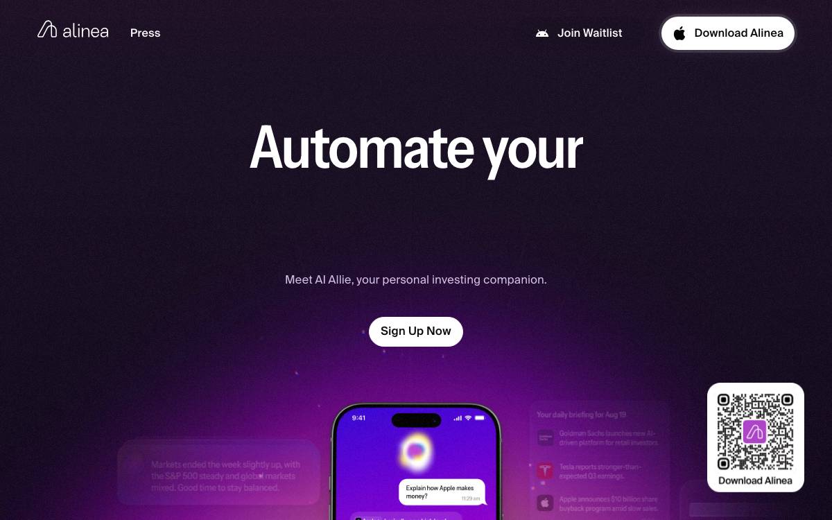 Alinea website preview
