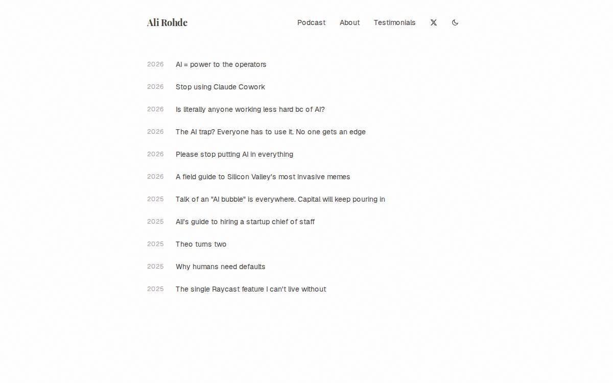 Alirohde website preview