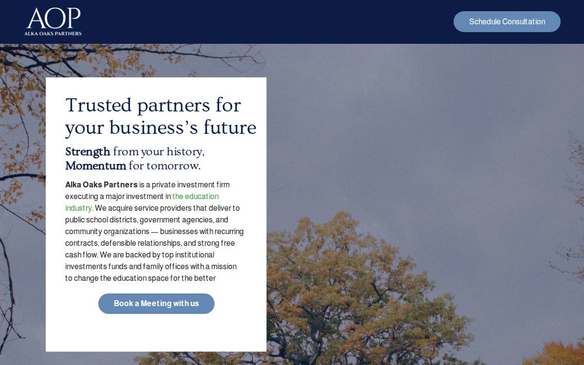 Alka Oaks Partners website preview