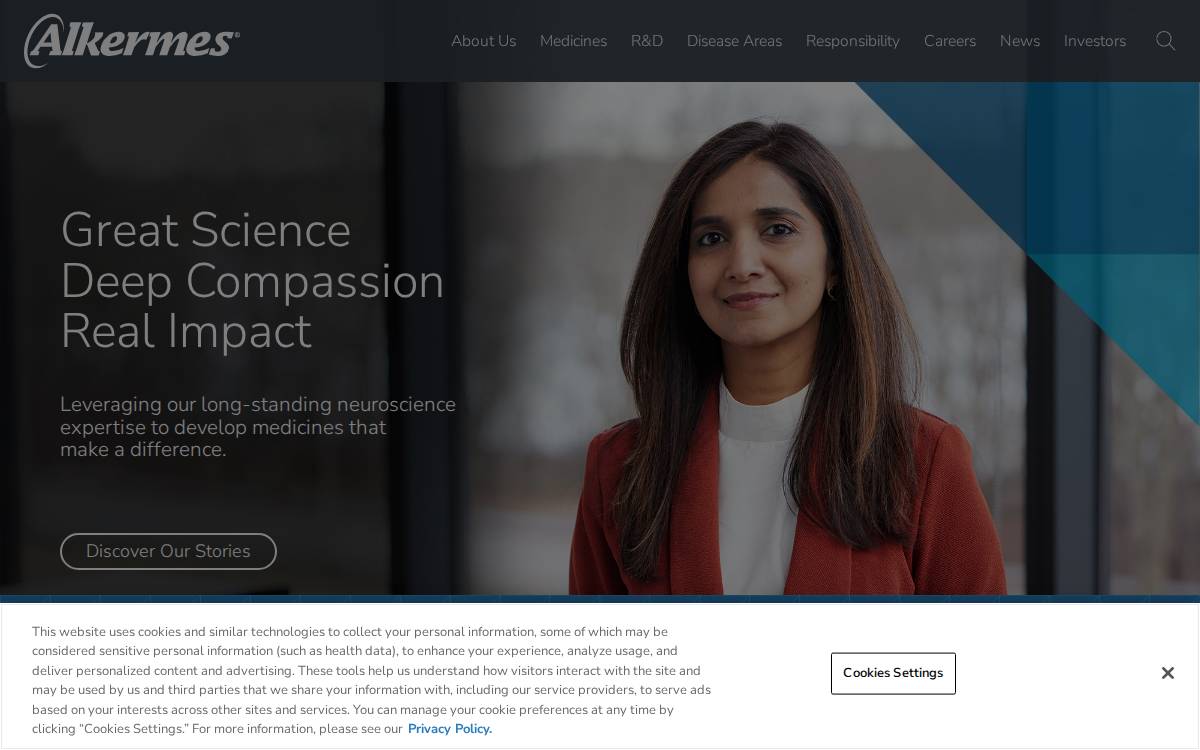 Alkermes website preview