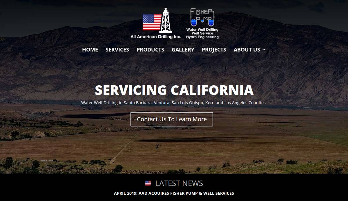 All American Drilling website preview