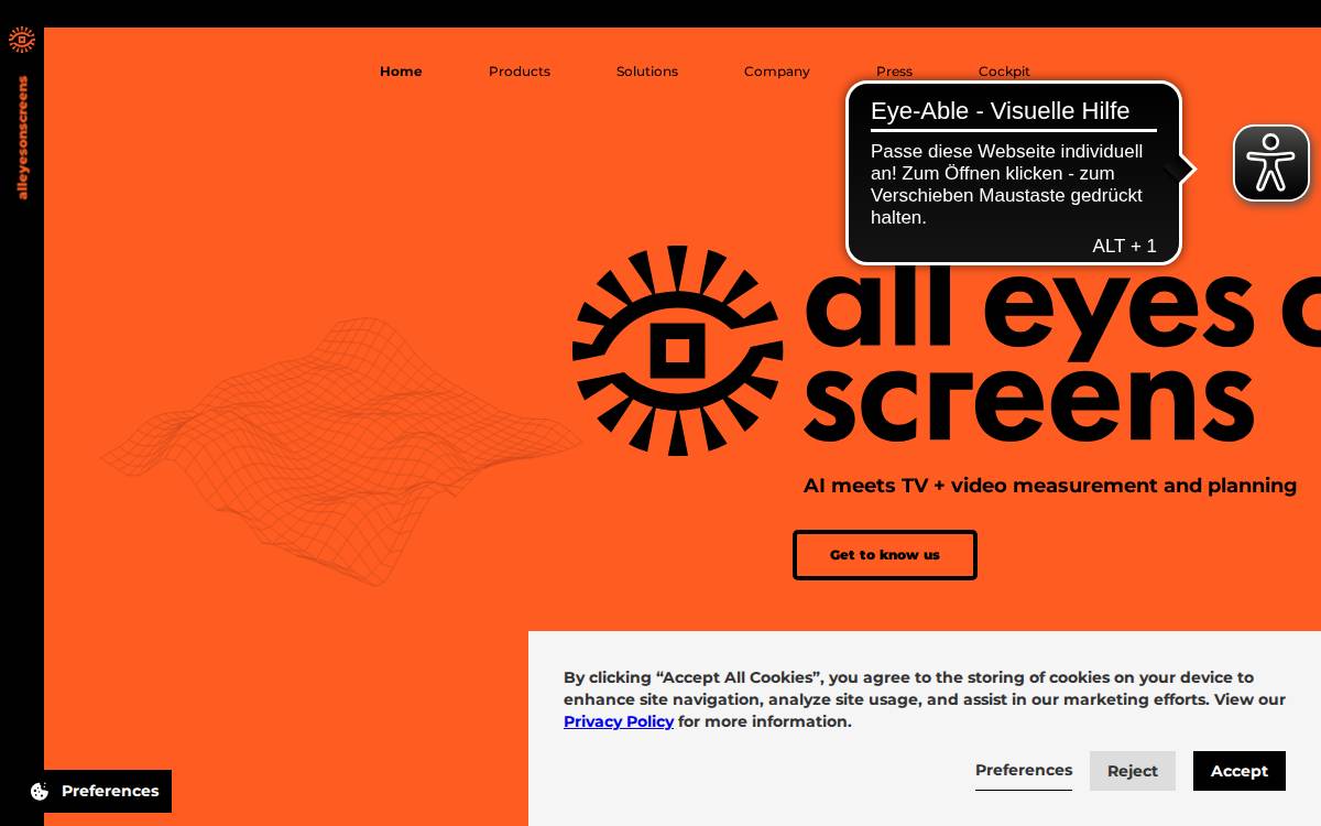 All eyes on screens website preview