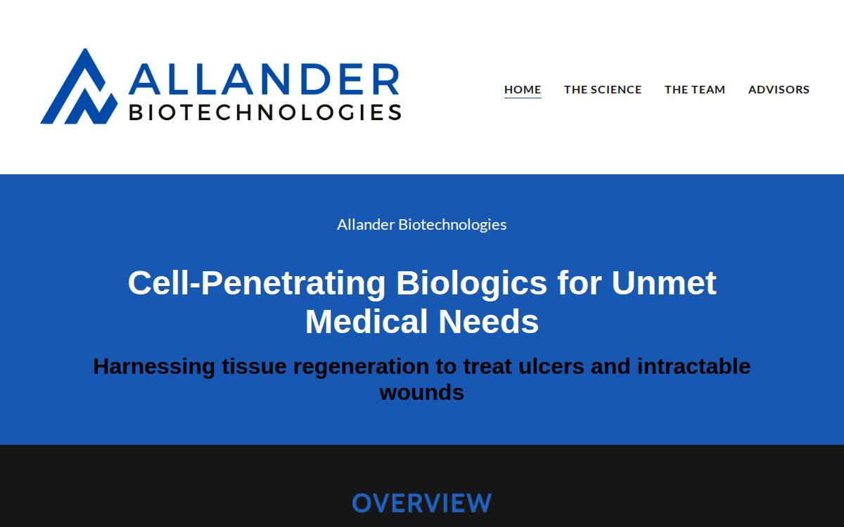 Allander Biotechnologies website preview