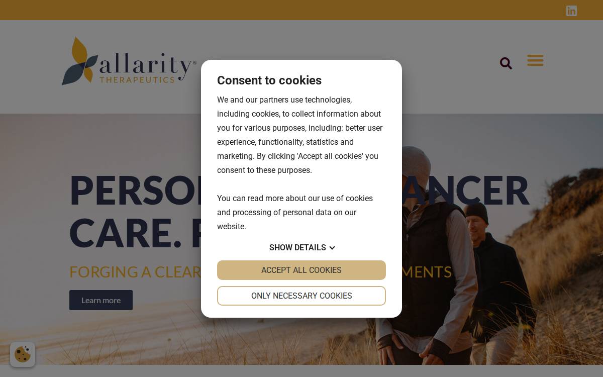 Allarity Therapeutics website preview