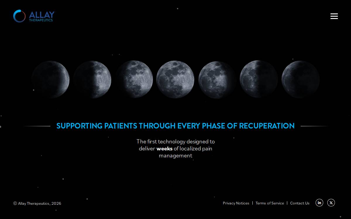 Allay Therapeutics website preview