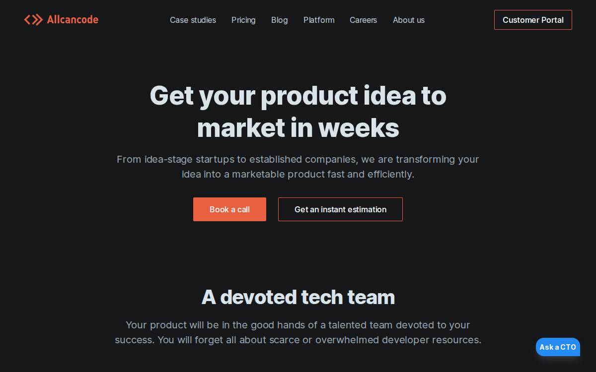 Allcancode website preview