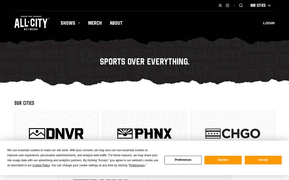 ALLCITY website preview