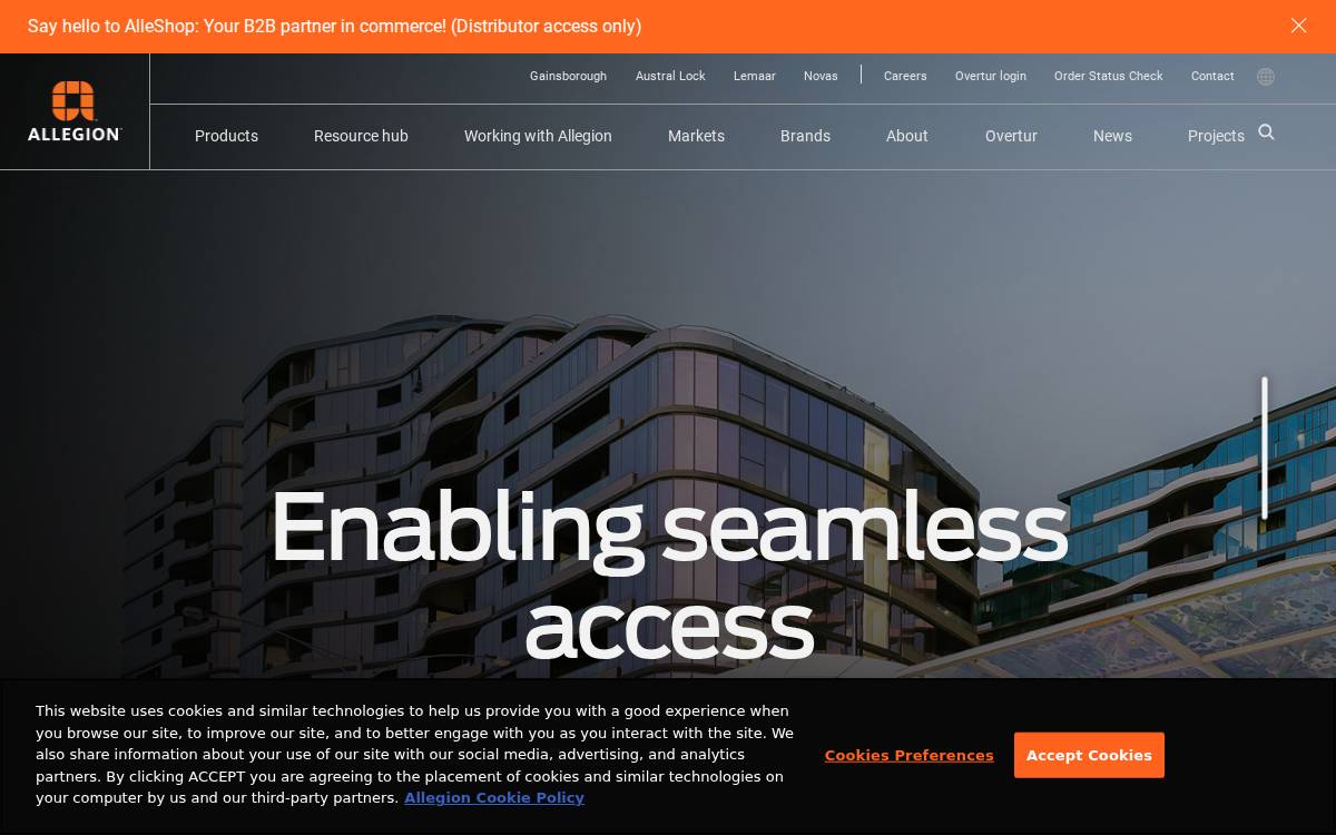Allegion Australia website preview
