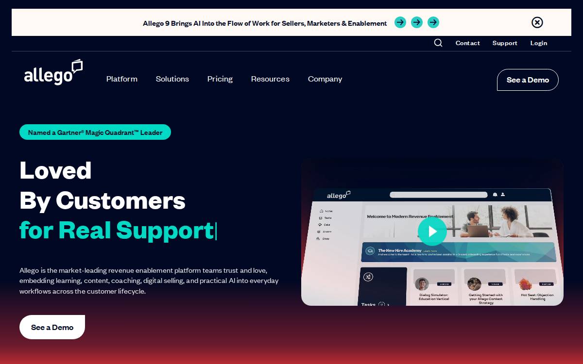 Allego website preview