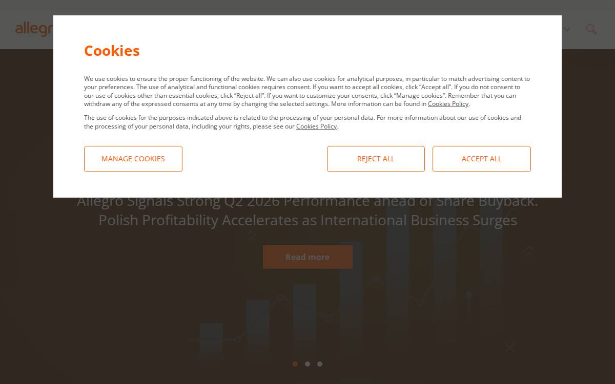 Allegro website preview