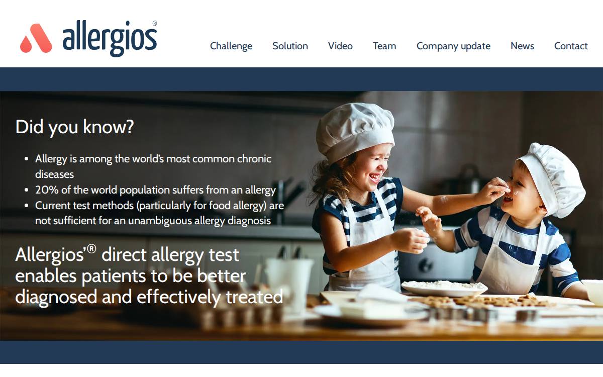 Allergios website preview