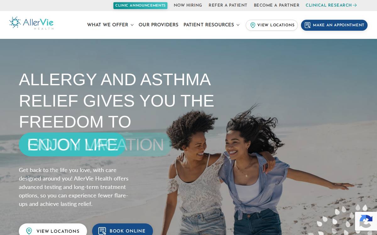 AllerVie Health website preview