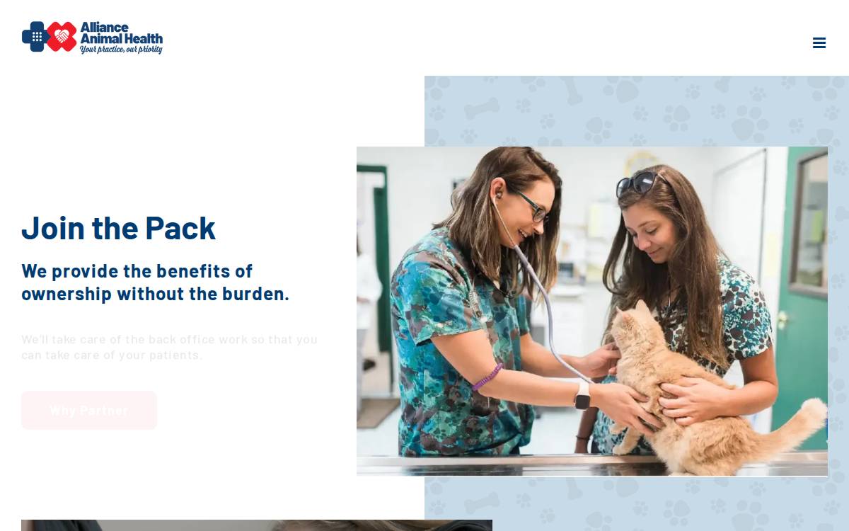 Alliance Animal Health website preview