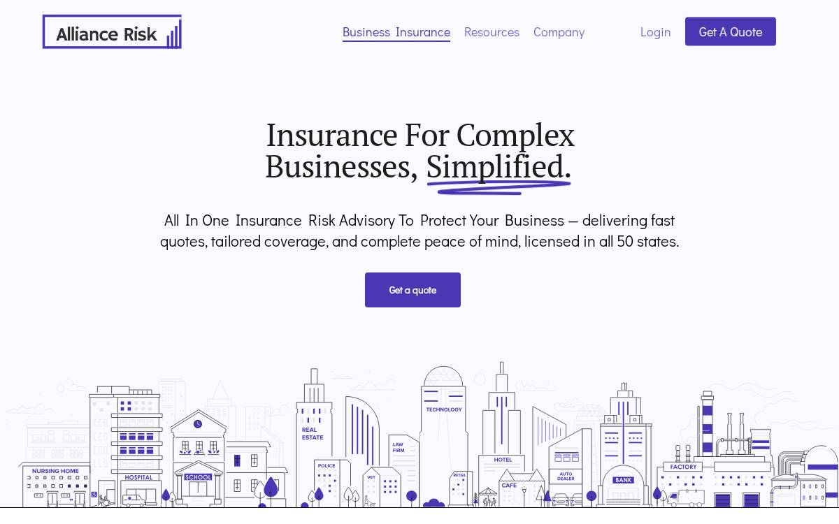 Alliance Risk website preview