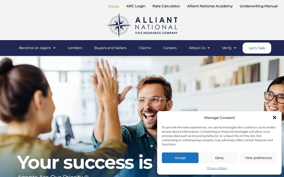 Alliant National website preview